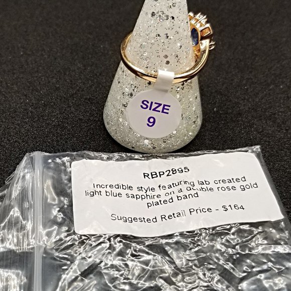 Sapphire Ring Light Blue Size 9 Ring Bomb Party - Picture 3 of 3